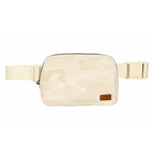 Rionera CC para mujer - Rionera acolchada cruzada con correa ajustable, ideal como regalo de moda (beige camuflaje)