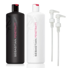 Sebastian Professional Penetraitt Shampoo & Conditioner Duo Set | 33.8 Fl Oz Flessen met Pompen | Versterkend & Diepherstellend