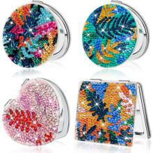 FILASLFT Diamantmlning Kompakt Spegel Fick Spegel Skydd Brbar Frstorande Vikbar Plnbok Spegel 4 Styck DIY Diamantmlning Kompakt Spegel Jul F