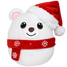 yohica Peluches de Navidad, Oso Polar de Peluche con Sombrero Navideño, Peluches Lindos para Niños y Decoraciones