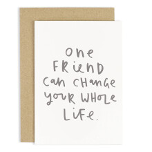 Old English Co. One Friend Card - T?nker p? dig bare for at sige lyk?nskningskort til ham eller hende | Venskabsgave til BFF bedste ven | Blank i