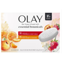 Olay Botanical Bliss Bar mdlo - 16 balen (3,75 oz kad) | Obohacen jahodovm a sladkm krmovm broskvovm sorbetem a mandarinkou
