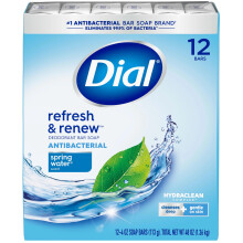 Dial Deodorant Bar S?be Kildevand 12 t?ller til daglig brug Dyb rensende kropss?be Sk?nsom mod huden Bulk Pack til m?nd Kvinder Teenagere 4 oz. h