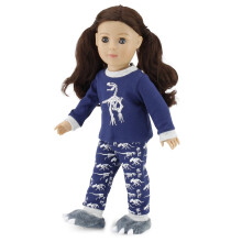 Emily Rose 18 pollici vestiti per bambole 3 pezzi pigiama dinosauro blu e grigio 18 pollici accessori per bambole pigiama set per la nanna compre