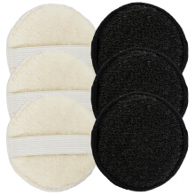 S&T INC. Face Scrubber Dubbelsidig ansiktsexfoliator med elastiska band Ansiktsrengringskuddar och sminkborttagare 3,3 tums diameter 6-pack svar