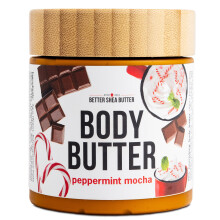 Manteca corporal de menta y moca con manteca de karitι cruda y aceite de jojoba. Hidratante corporal navideρo para piel seca. Lociσn navideρa. Ed