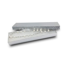 TheDisplayGuys - Paquet de 25 coffrets cadeaux/coffrets bijoux en carton kraft #82 avec. Rembourrage et couvercle en coton - Feuille d'argent -