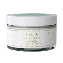 Manteca corporal batida LOLLIA Snowdrop 5.7 oz (155 g) Bαlsamo con aroma a bayas de invierno y cachemira para mujeres Lociσn hidratante de mantec