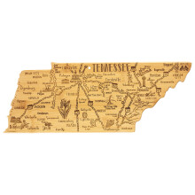 Totally Bamboo Destination Tennessee State Shaped Cutting Board Charcuterie en Kaas Serveerplank - Tennessee Cadeau voor thuisdecoratie of dagelijks
