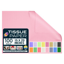 Lyser?dt silkepapir 15""""x20"""" - Pakke med 100 ark Light & Baby Pink til gaveposer Bulkemballage til indpakning og h?ndv?rk Perfekt til gaver og s