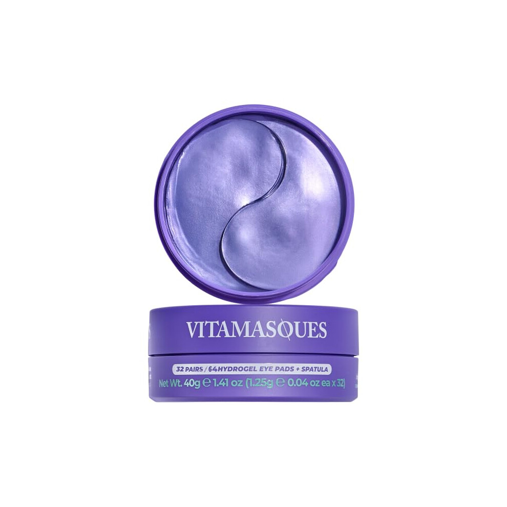 Vitamasques Lavender/Dark Hydrogel Eye Pads For Puffy Eyes & Circles - Refresh In 15 Minutes - Formulated In Korea - 32 Pairs / 64 Hydrogel Eye Pads