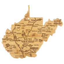 Totally Bamboo Destination West Virginia State Shaped Cutting Board Charcuterie en Kaas Serveerplank - West Virginia Cadeau voor thuisdecoratie of da