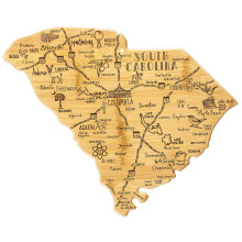 Totally Bamboo Destination South Carolina State Shaped Cutting Board Charcuterie en Kaas Serveerplank - South Carolina Cadeau voor thuisdecoratie of