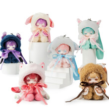 BEEMAI Antu Cute Petite Series Pluche Blind Box 6PCs (Set van 6 Geen Herhaling) Leuke Figuren Collectible Toys Verjaardagscadeaus