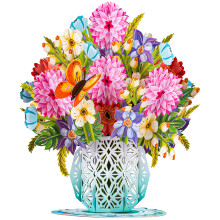 Paper Love HugePop 3D Spring Bukett Pop Up-kort med lstagbar pappersblombukettpresent till fdelsedagsbrllop Tack M bra alla tillfllen - Jumb