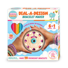 Heldere strepen Dial-A-Design armbandmaker - DIY-sieradenknutselset voor kinderen met patronen Floss & cadeaukaartjes | Ideaal voor verjaardagen | Cr
