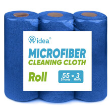 AIDEA Microfiber Cleaning Cloth 165 Sheets 3 Roll Microfiber Towels for Cars Shop Rags Washable Cleaning Rags Reusable Paper Towels for Automotive