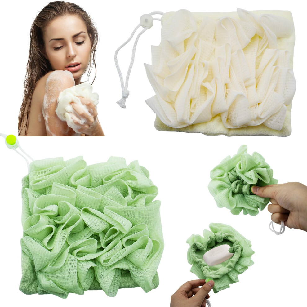 ŚCiereczka 2 W 1 Loofah 2 Szt. MydłO W Kostce Loofah Usuń NaskóRek Czysta I GłAdka SkóRa Nadaje Się Do KąPieli Pod Prysznicem-image