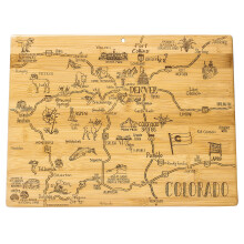 Totally Bamboo Destination Colorado State Shaped Cutting Board Charcuterie en Kaas Serveerplank - Colorado Cadeau voor thuisdecoratie of dagelijks ke