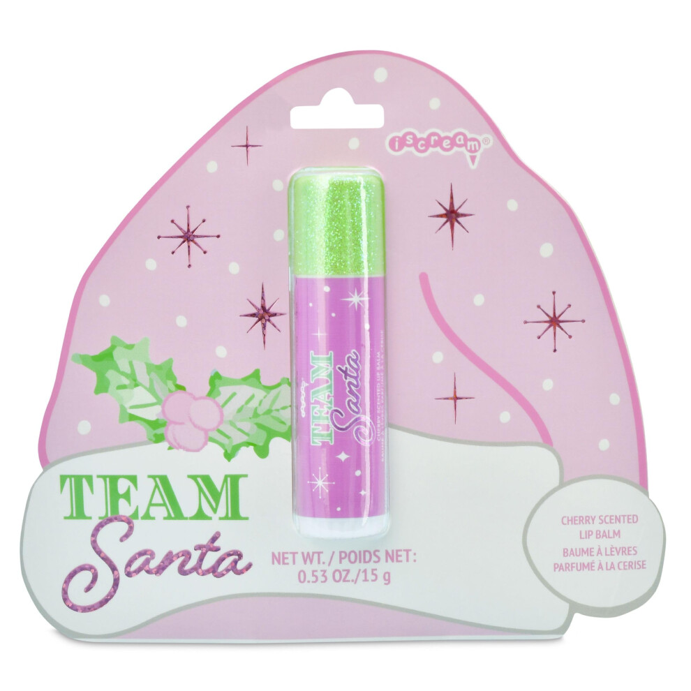 Iscream Team Santa Cherry Scented Jumbo Holiday Lip Balm