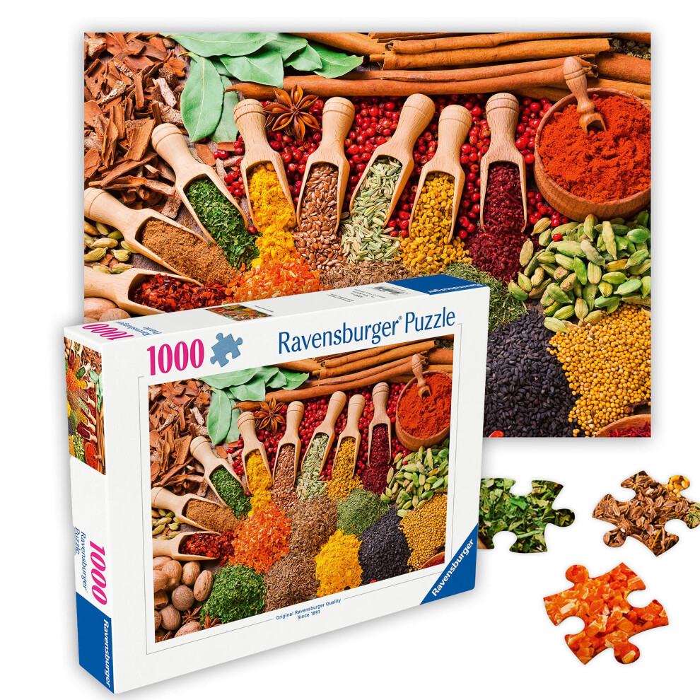 Ravensburger - Spices & Herbs - 1000 Piece Jigsaw Puzzle - Enticing Vibrant Spices From Around The Globe - Fresh Dried Powdered Herbs - Ideal Gift