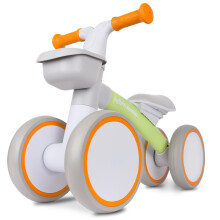 Bicicletta Equilibrio per Bambini 1 Anno, 12-24 Mesi, 4 Ruote, Cesto, Sella Regolabile
