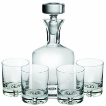 Ravenscroft Crystal | European-Made rucne foukan 34 OZ whisky karafy a ctyri 11 oz dvojit staromdn sklenice | 100% bezolovnat kritl | Drkov