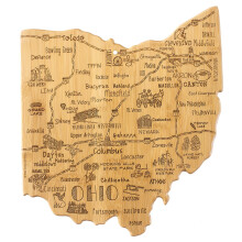 Totally Bamboo Destination Ohio State Shaped Cutting Board Charcuterie en Kaas Serveerplank - Ohio Cadeau voor thuisdecoratie of dagelijks keukengebr
