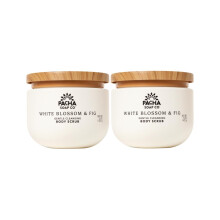 Pacha Soap Co. Whipped Cleansing Scrub White Blossom & Fig  Prmium kzmuves hmlaszt szappanradr habkovel arc- s testnyugtat esszencilis olajo