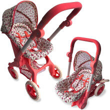 Cochecito de beb con asiento de coche - Cochecito de beb convertible 2 en 1 y asiento de coche para nios - Capacidad para hasta 20 muecas - C