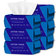 600 Count Disposable Face Towel, Dual-Textured Clean Wipes - Dry/Wet Use, Ultra-Soft Facial Towels, Lint-Free Face Towel Disposable for Women Cleansin