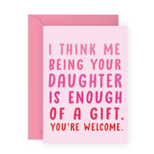 CENTRAL 23 Mom F?dselsdagskort fra Datter - Sjove Far F?dselsdagskort - 'Me Being Your Daughter' - Mors Dagsgaver til Mommy Mama Hendes Damer Kvi