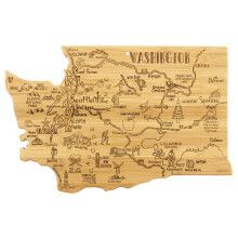 Totally Bamboo Destination Washington State Shaped Cutting Board Charcuterie en Kaas Serveerplank - Washington Cadeau voor thuisdecoratie of dagelijk