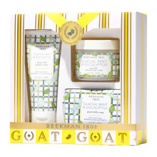 Beekman 1802 G.O.A.T. Spa Day Glacial Mint & Eucalyptus 3-delad presentuppsttning fr kroppsvrd - Rengr ger nring och terfuktar med mjlksyr