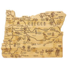 Totally Bamboo Destination Oregon State Shaped Cutting Board Charcuterie en Kaas Serveerplank - Oregon Cadeau voor thuisdecoratie of dagelijks keuken