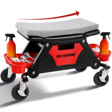 BullsArmor Rolling Mechanic Seat 300 LBS capaciteit Kruipkruk met 4 wielen Sloten Heavy-duty garagestoel met 3 uitschuifbare gereedschapsbakken Lade