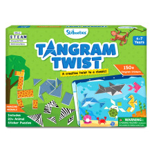 Skillmatics Tangram Sticker Puzzles - Educational Art & Craft Activity with 150+ Foam Tangram Stickers Christmas Fun Creative Toys & Games Gifts f