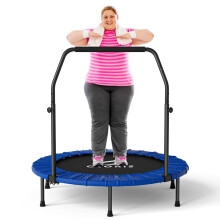 CLORIS 40 Zoll Klapptrampolin Fitness Trampolin mit verstellbarem Schaumgriff, mit Sicherheitsabdeckung (40in-Blau)