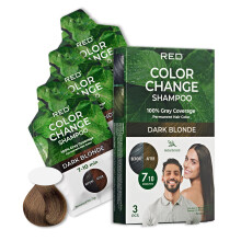 Red by Kiss Color Change Shampoo - Permanente haarkleuring met 100% grijsdekking Snelle formule van 7-10 minuten Geen gereedschap nodig Kruidenextrac