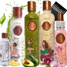 RITUAL BOTANICO Keratina para Alisar el Pelo 250ML + Kit Crecimiento Acelerado y Ultra Reparador SOS: Shampoo de Cebolla Acondicionador Intensivo