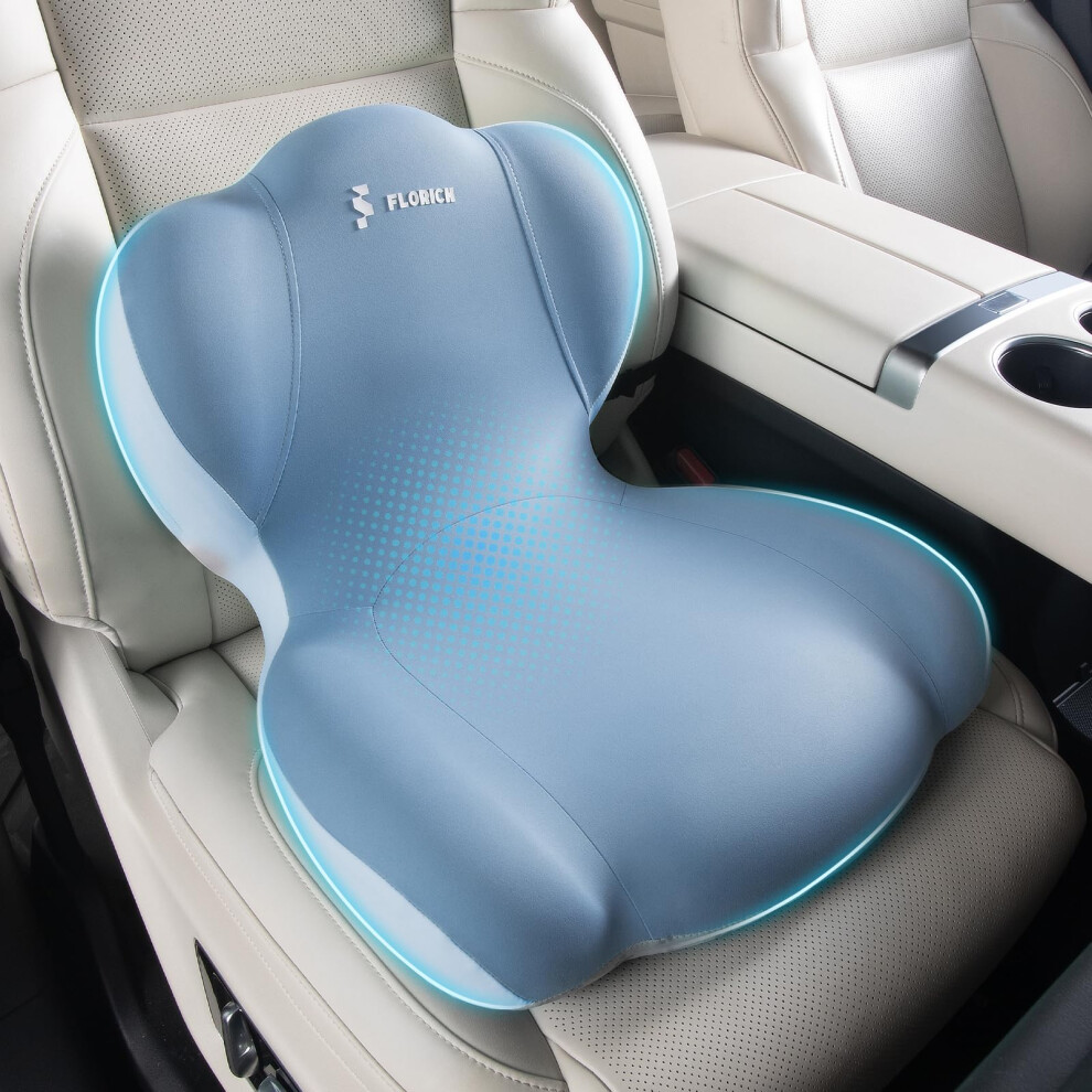 Florich Memory Foam Truck Seat Cushion Car Seat Cushion And Lumbar Support Pillow For Office Chair Ergonomic Back Support & Sciatica Relief For Long 768781591802