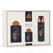 Set de regalo de 3 piezas Lattafa Pride Brioche Vanille - Perfumes rabes de larga duracin para mujer - Eau de Parfum y vaporizador perfumado -