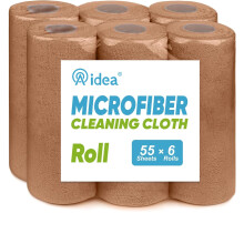 AIDEA Microfiber Cleaning Cloth 330 Sheets 6 Roll Microfiber Towels for Cars Shop Rags Washable Cleaning Rags Reusable Paper Towels for Automotive