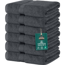 6 Pack Bath Towel Set 100 Ring Spun Cotton 60 x 120 CM Medium Lightweight and Highly Absorbent Quick Drying Towels Premium Towels for Hotel Spa and