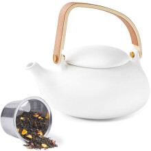 Thire ZENS avec infuseur Thire japonaise en cramique 2 tasses pour th en feuilles 800 ml Petite thire en porcelaine blanche mate Cadeau a