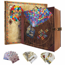 Vr ventyrsbok Scrapbook DIY handgjorda retrostil resesouvenir prglade brevomslag 146 sidor DIY Album fr jubileums parpresenter