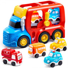 Vroomix Jova kisgyermekes jtkok 2-4 ves korig Szllt teherautk gyerekeknek 2 3 4 5 ves fi 4 csomagos auts jtkok, belertve az iskolabusz t