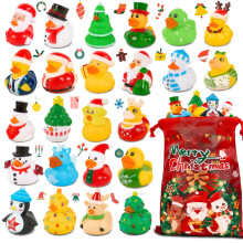 24 Canards en Caoutchouc Jeep avec Sac - 2" Assortiment de Noël pour Croisière