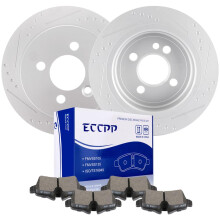 ECCPP 34366 D1309 hinten 2 Bremsscheiben + 4 Bremsbeläge passend für Mini Cooper 2007–2016