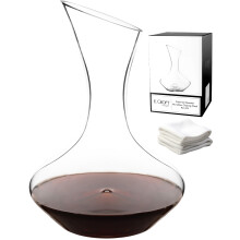 Elegantn rucne foukan karafa na vno Cabernet | 41 FL Oz (1212 ml) | Zdarma prmiov cistic hadrk z mikrovlkna | 100% bezolovnat kritl | Drk